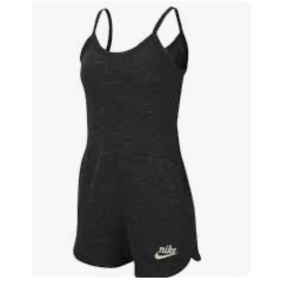 Nike Pants - Nike Jersey Fleece Gym Romper Heathered Gray Women's Size Large Pockets
